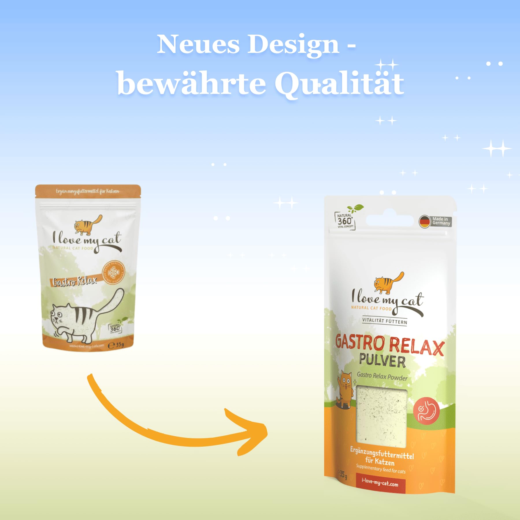 I love my cat NATURAL CAT FOOD Gastro Relax Poudre pour Chats - 35g