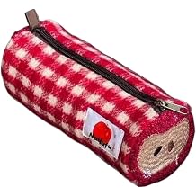 Womens Whimsy Twee Apple Bag Headphone Case Pencil Holder Zipper Makeup Pouch Funky Fruit Purse Y2k Accessories Red,Cylindrical
