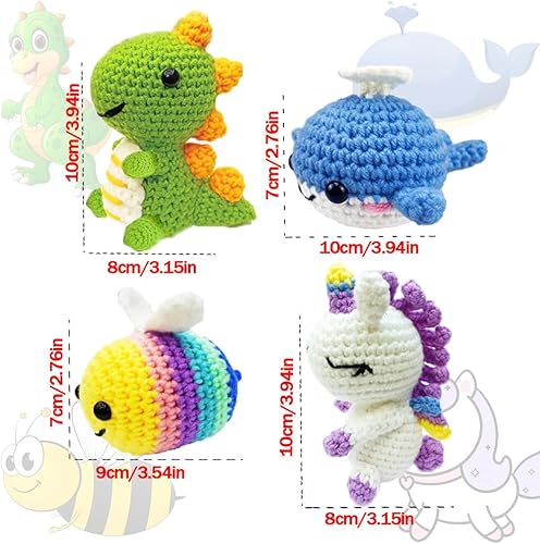 Miniatura 4 de yuzshin Kit de ganchillo para principiantes, paquete de 4 kits de ganchillo para principiantes para adultos con tutoriales en video paso a paso,