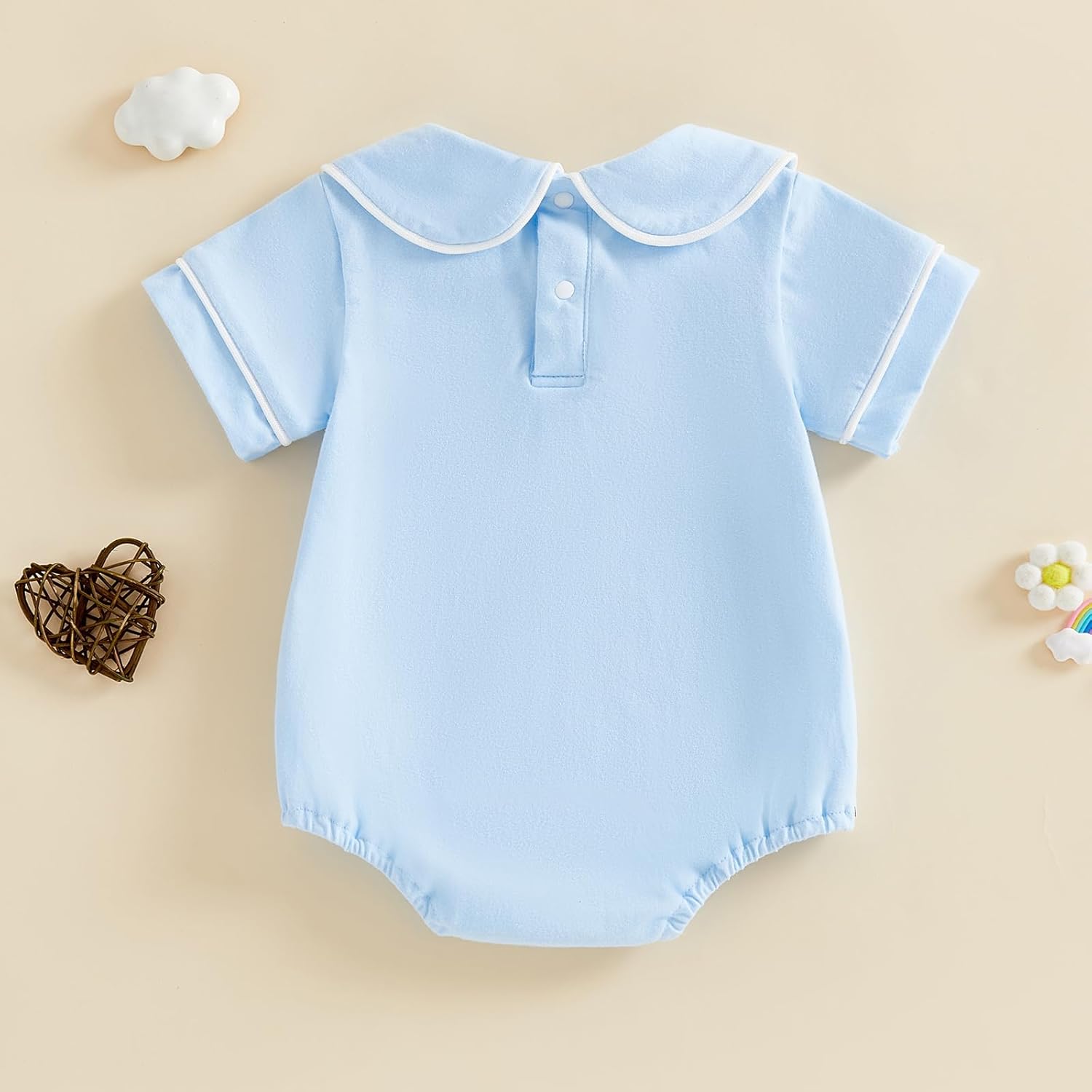 Balaflyie Bubble Romper Baby Boy Girl Cotton Collar Bodysuit Oversize T-shirt Romper Infant Top - Image 3
