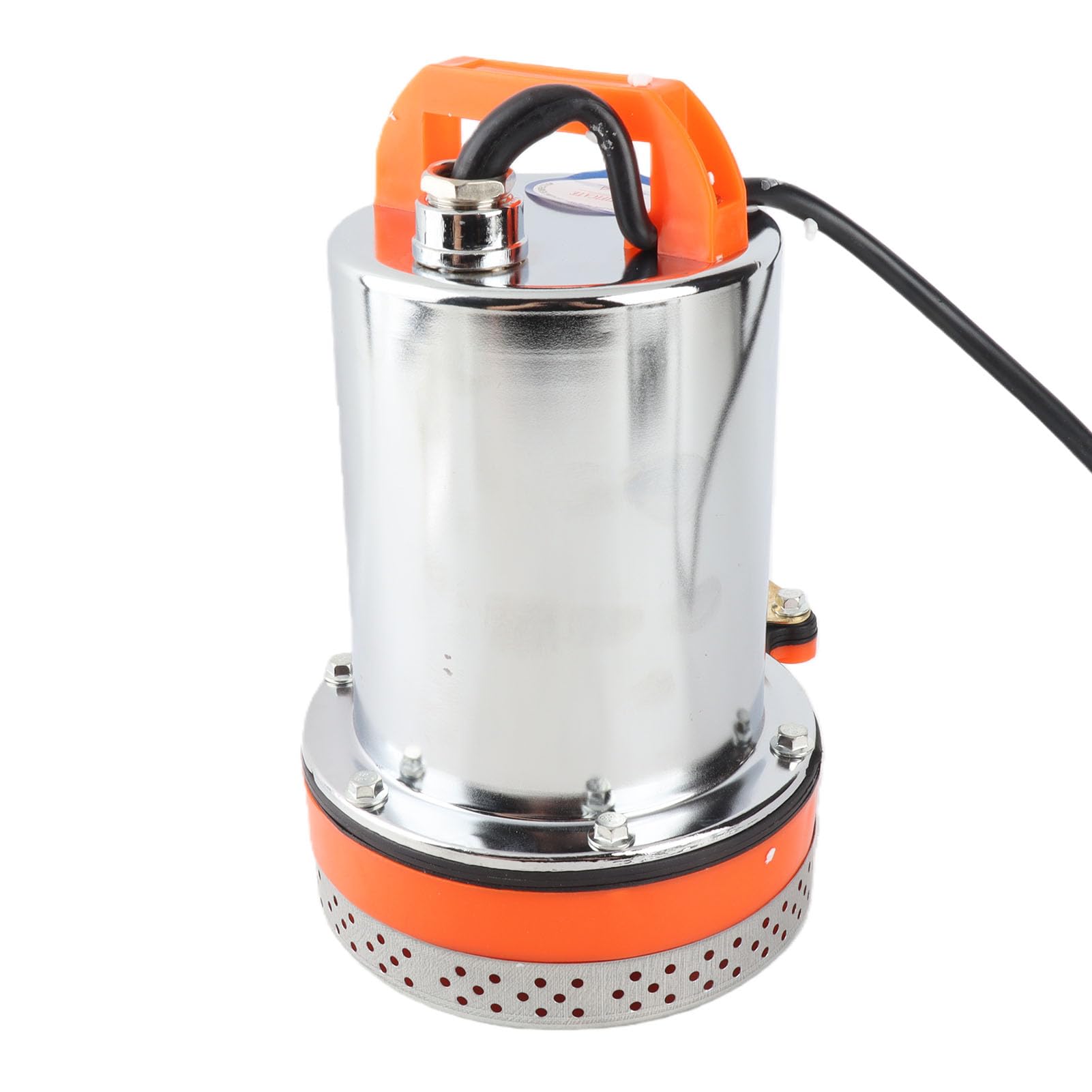 Bomba Sumergible DC con Batería Solar para Limpieza de Piscinas Elevación de 8m Cable de 2,1m Acero Metal (12V)
