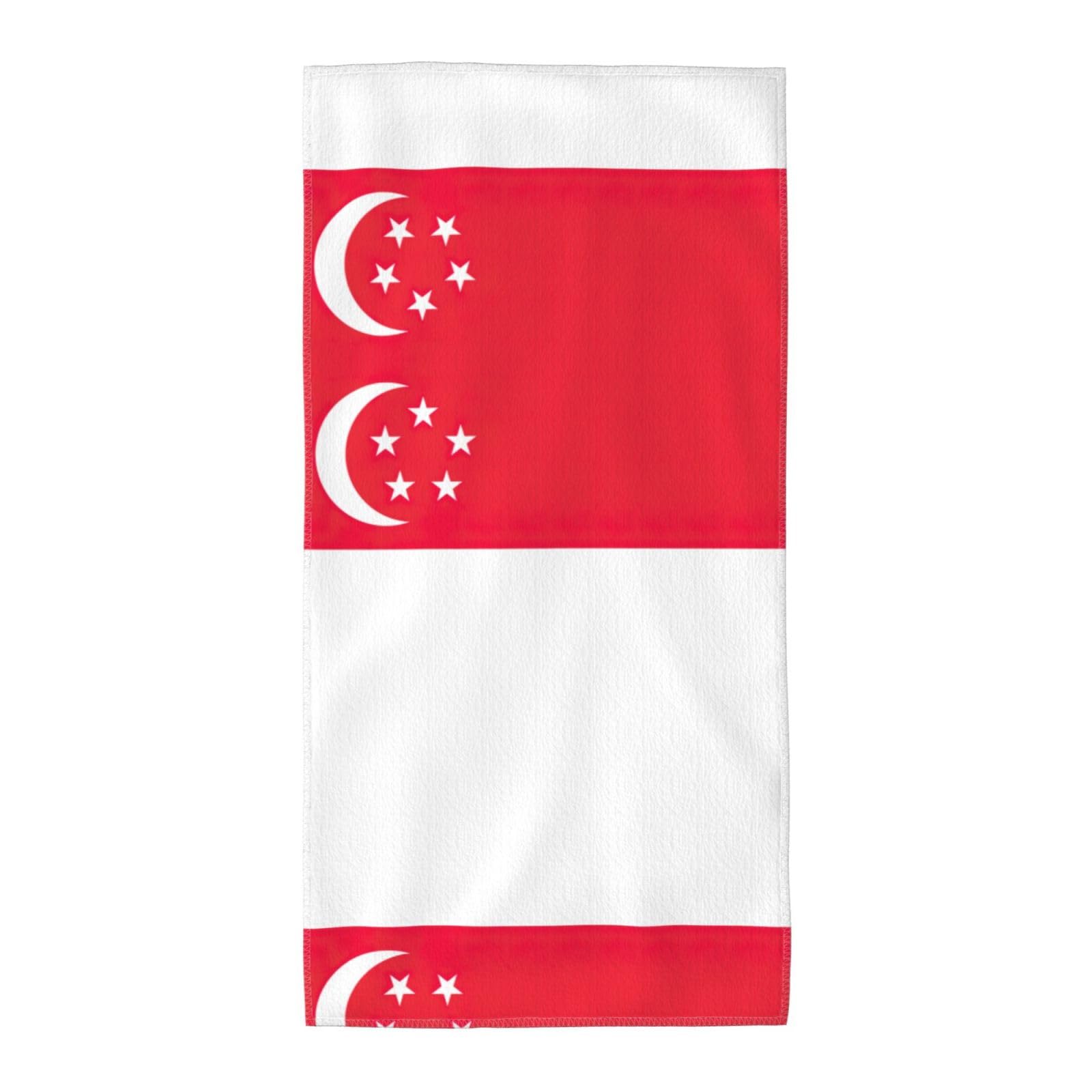 DIEzig Singapore Flag Fashion Printed Long Bath Towel For Pool Side Seaside Holiday