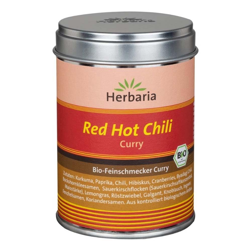 Herbaria - Gewürzmischung Red Hot Chili Curry M-Dose bio - 80 g - 6er Pack