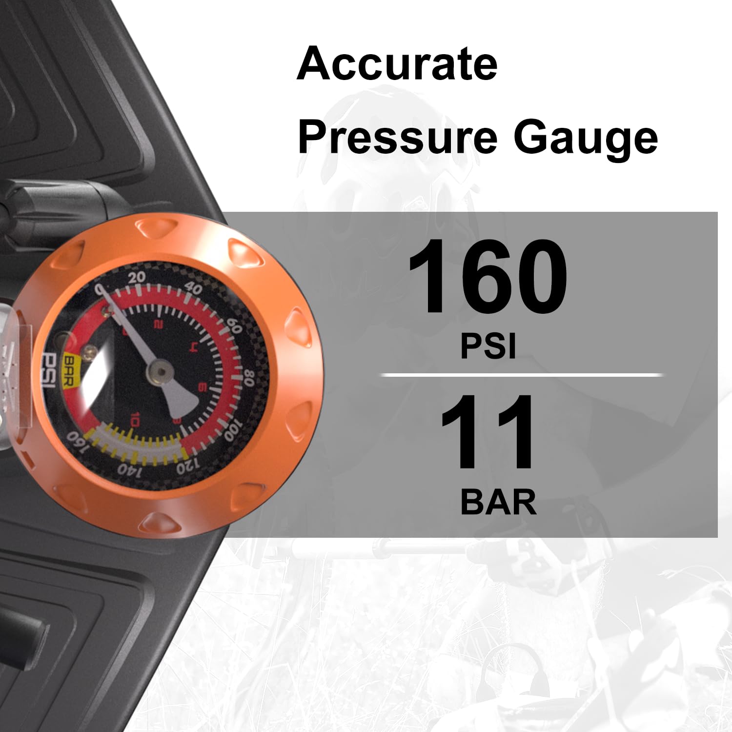 VIMILOLO Bicycle Pump, Bike Floor Pump with Gauge Inflator for Presta and Schrader Valve Portable Tire Pumps for Ball Bike Pumps