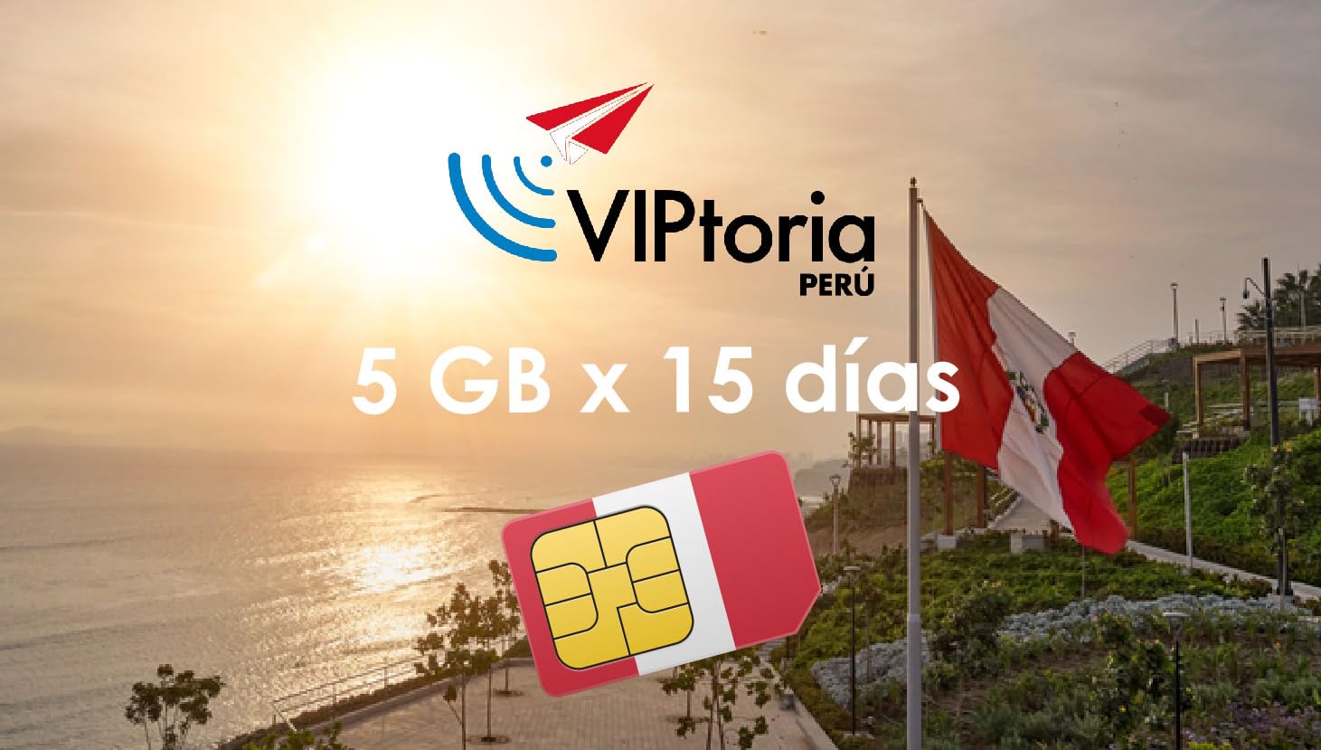 VIPtoria - Perú - Tarjeta SIM para viajeros - 5 GB x 15 días : Amazon.es:  Electrónica