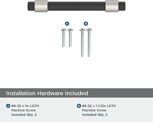 Miniatura 5 de Amerock BP37385FBG10  Tirador de gabinete de níquel satinado negro mate  Mango de gabinete de centro a centro de 3 pulgadas (2.992 in)  Fusión