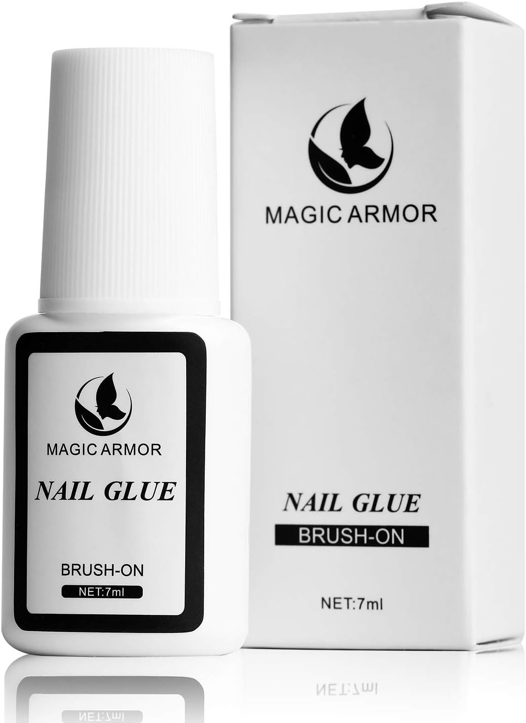 MAGIC ARMOR Nail Glue,Nail Glue for Acrylic Nails,Brush on Nail Glue Professional Nail Tip Glue