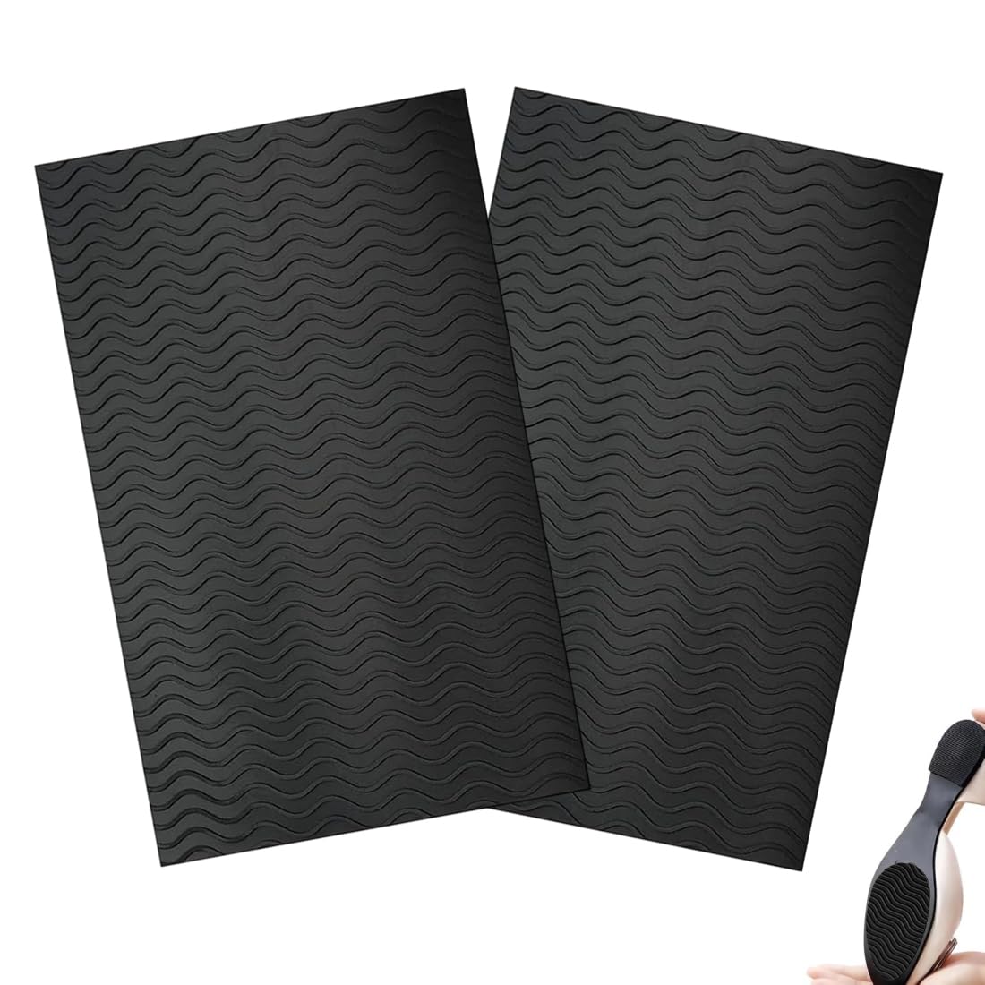 2 Pezzi Set Riparazione Suole Scarpe, Suole in Gomma Antiscivolo Autoadesive, Suola Antirutsch per Scarpe, Suole Vibram, Accessori per Riparazione Tacchi e Scarpe in Feltro - 1