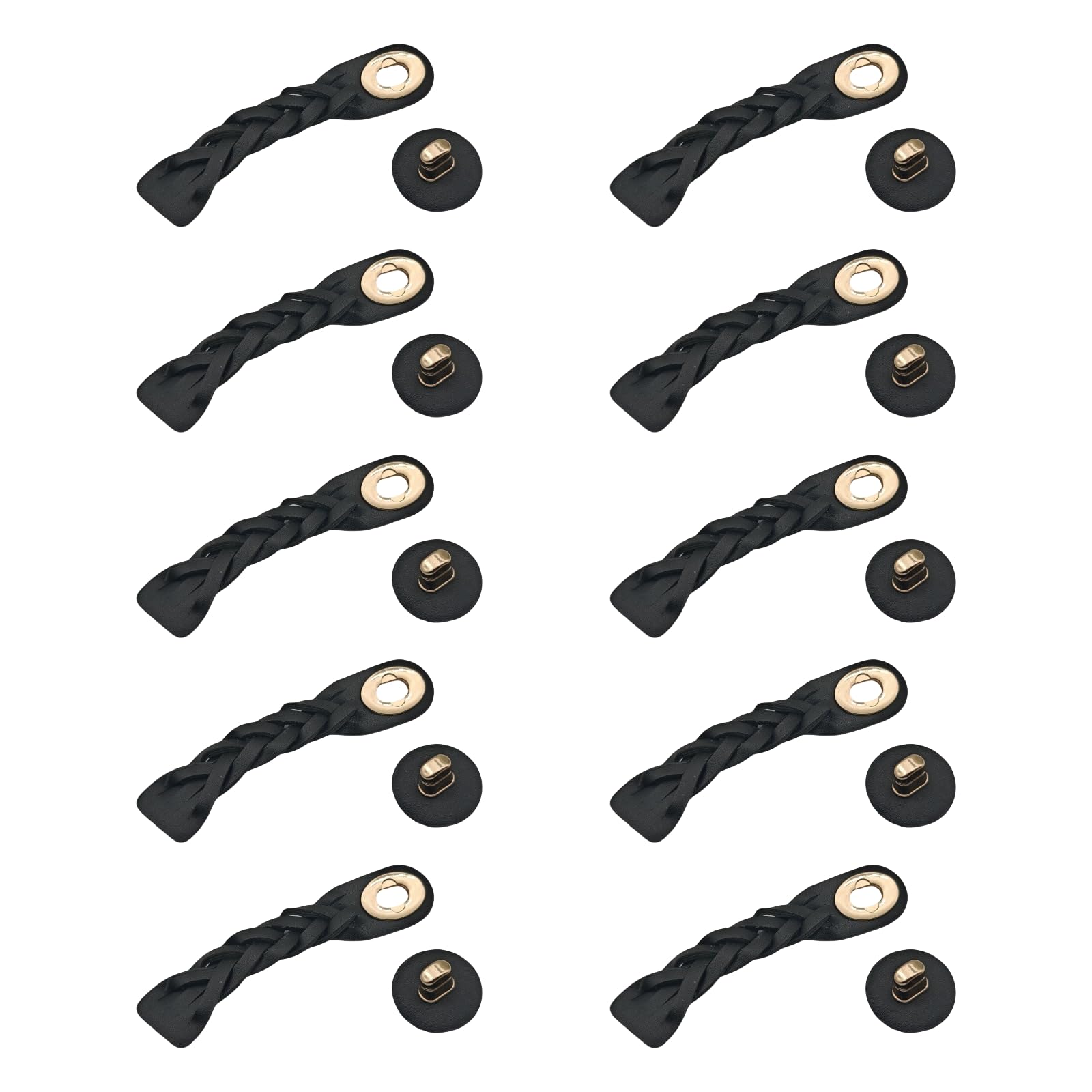Buxuaaaa Multicolor 10 Pcs Pu Leather Jackets Buckles Ponytail Button Sew-On Toggles Closures Sewing Accessories For Clothing Sweater
