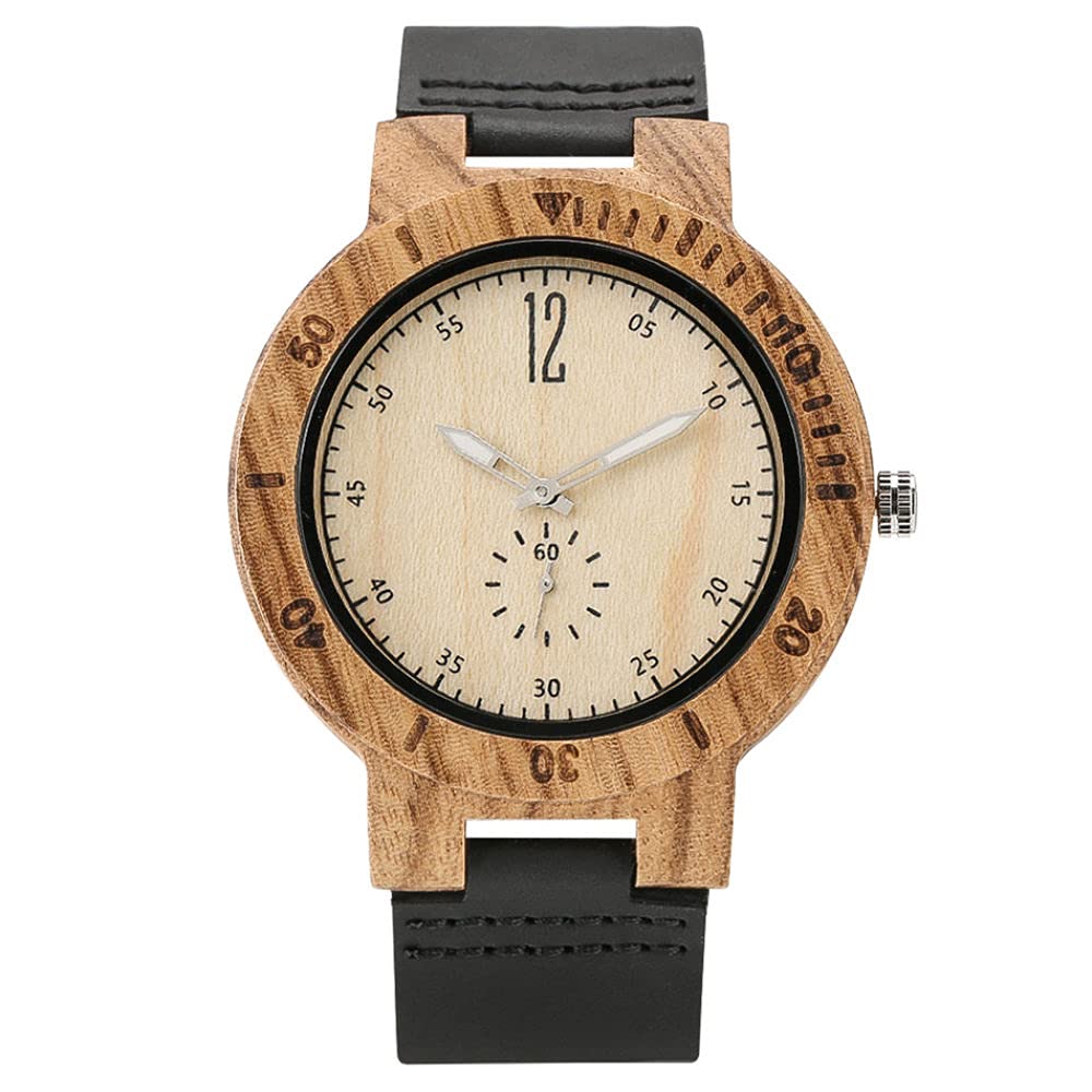 CAIDAI&YL Orologio da Uomo in Legno Naturale ed Elegante, Personalizzato con Incisione su Mio Padre, Orologio da Polso, Orologio da Polso per la Festa del papà, con Scatola dell'orologio