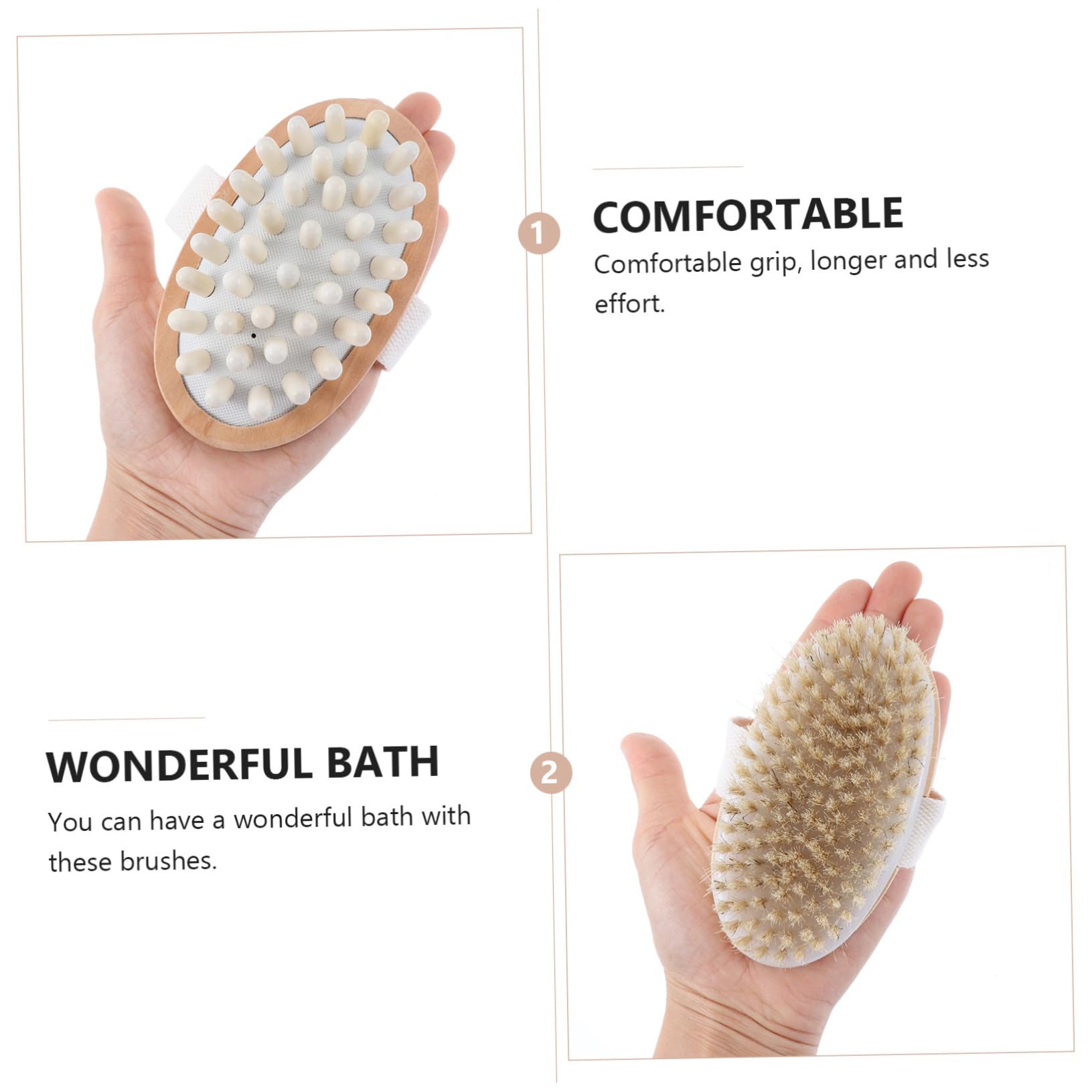 6 Stück Bade und Körperpflege Rückenschrubber Massagebürste mit Haken für Hauttypen Bad Spa Peeling Schwamm Dusche