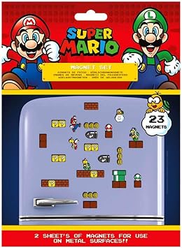 Super Mario Fridge Magnets Set of 23 for Fridge Decoration or Party Bags Super Mario Character Designs - Official Merchandise