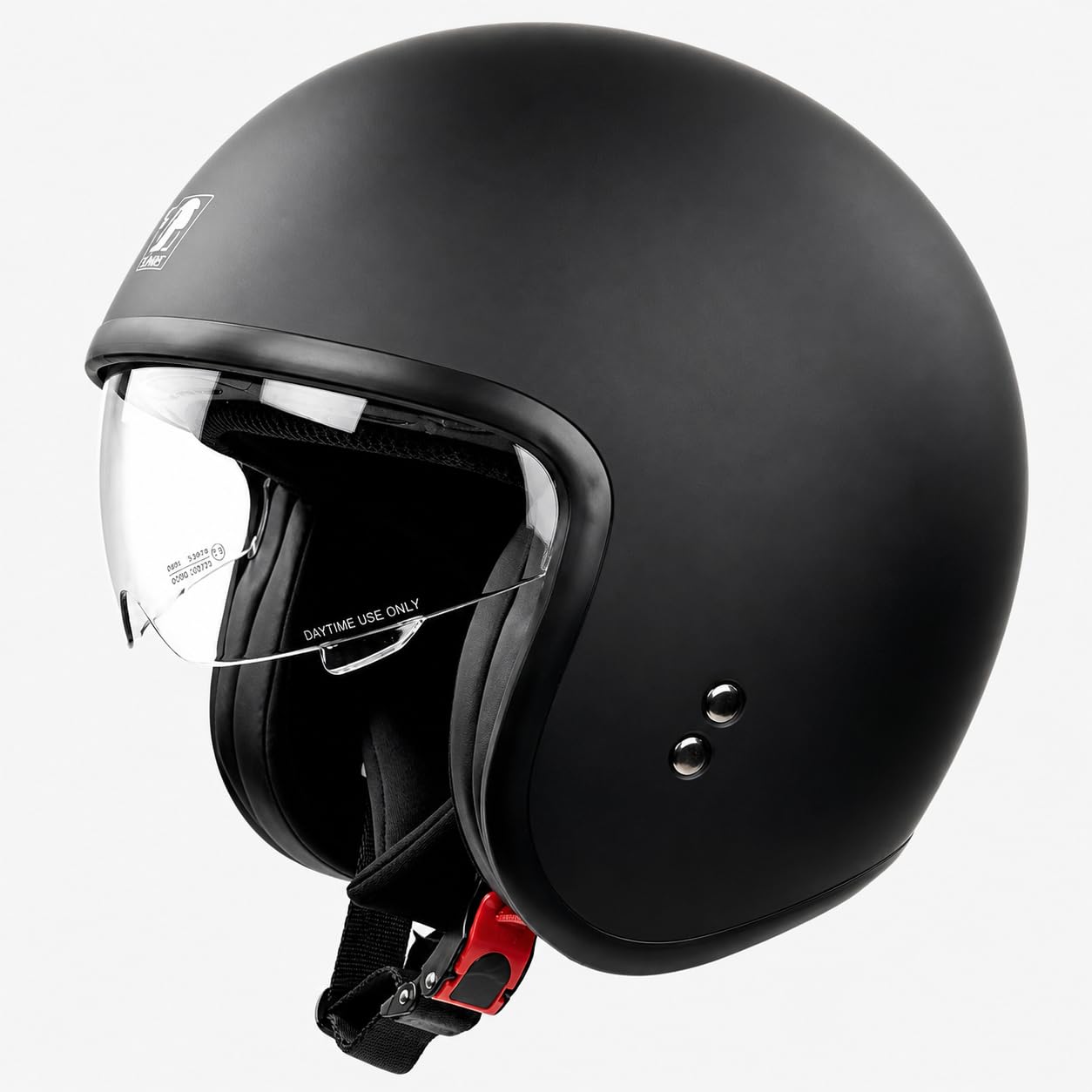 Römer Jethelm RR10701 - Motorradhelm mit Sonnenvisier + gratis klaren Visier, matt schwarz, Gr. XS-XXL