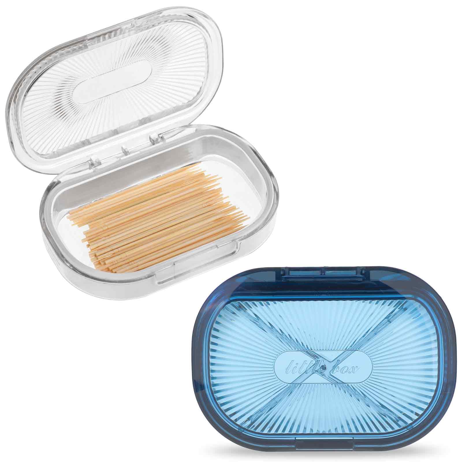2 Pcs Small Storage Case Hair Tie Organizer Portable Travel Cotton Swab Container Daily Vitamin Pill Rectangle Clear Flosser Dispenser for Tiny Item Hair Accessories Home Offices Business Trip