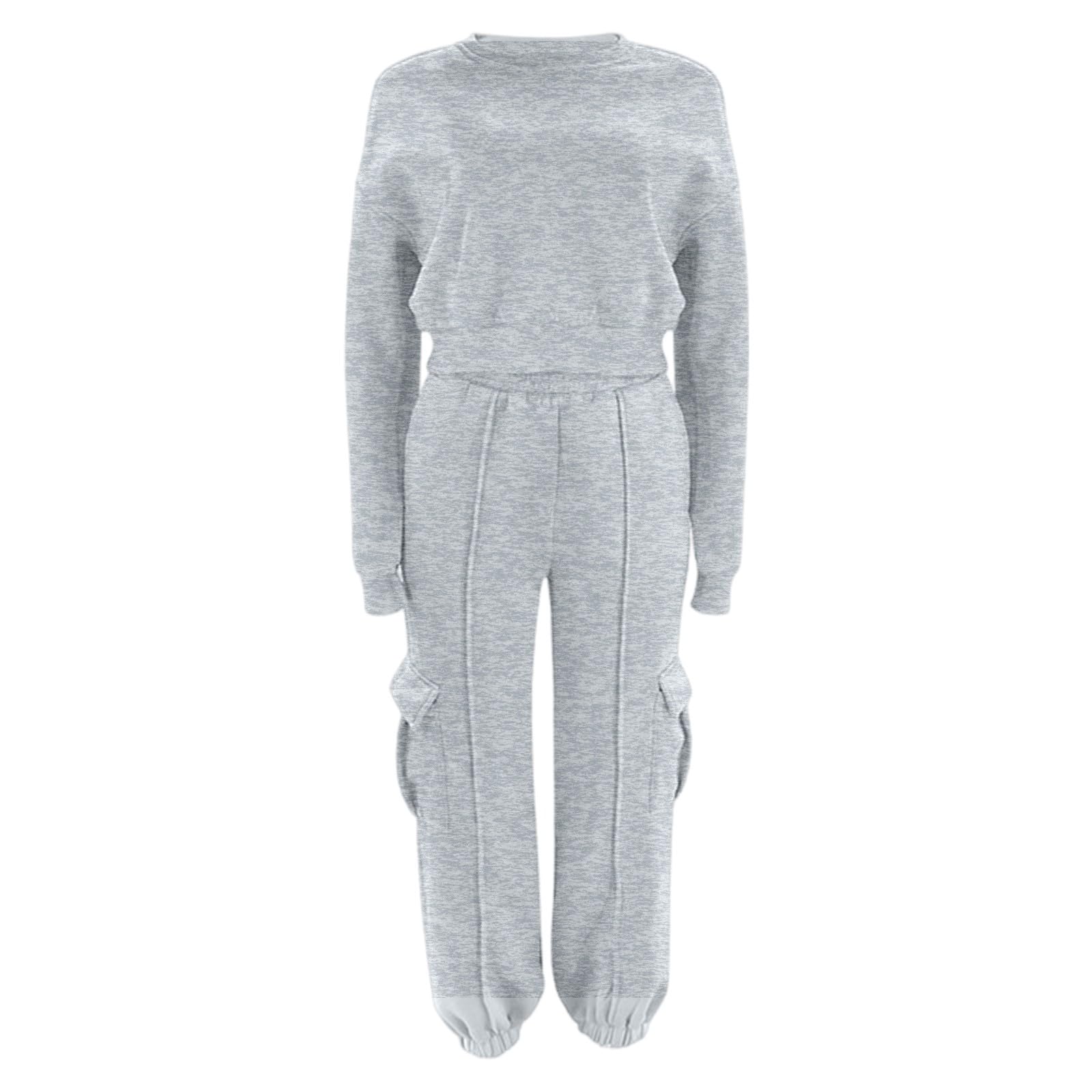 Tuta da jogging da donna, 2 pezzi, felpa corta oversize, pantaloni larghi in vita elasticizzata con coulisse, abbigliamento sportivo elegante, per fitness, yoga, rilassante, uscite casual
