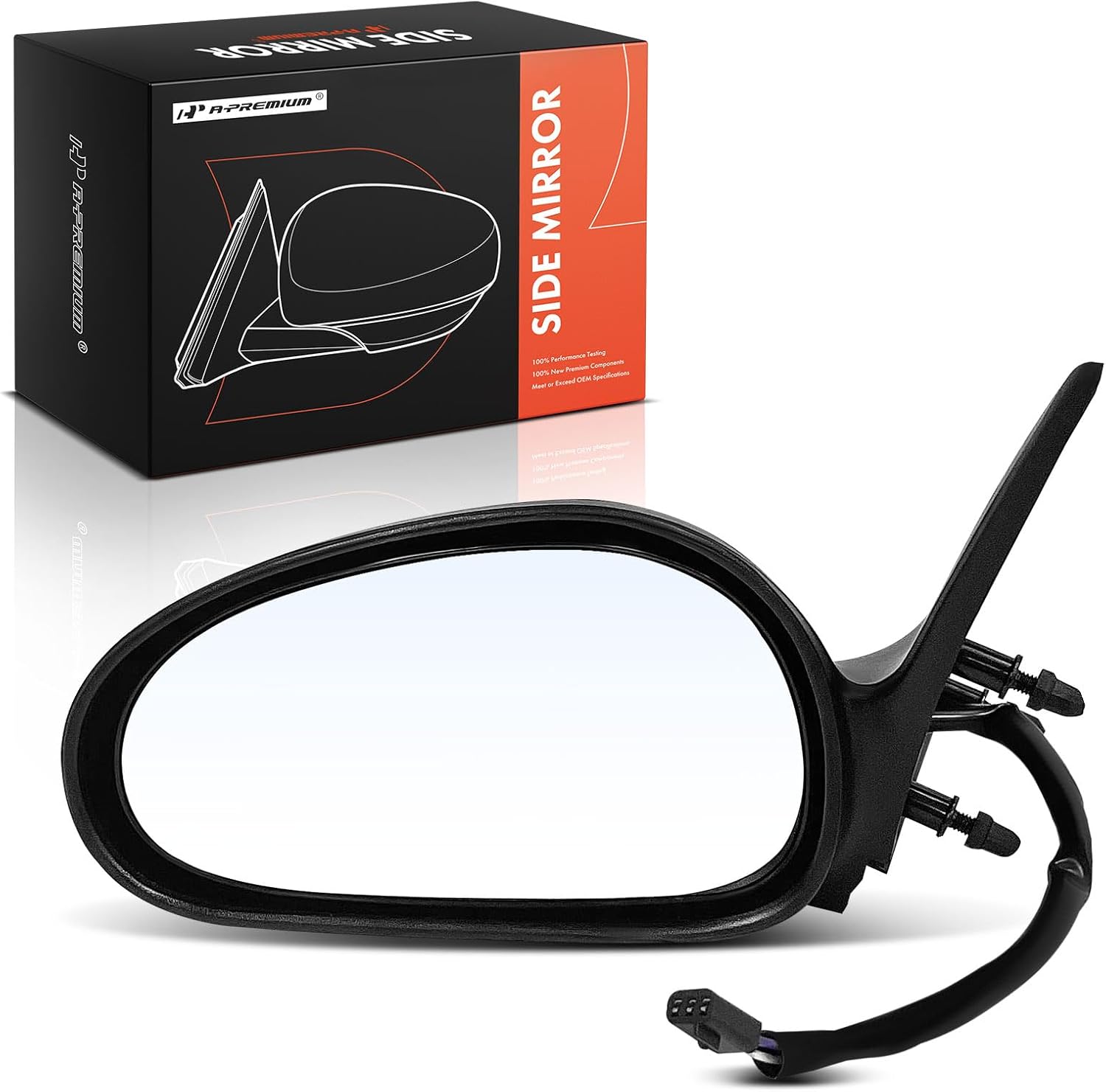 A-Premium Driver Side Power Door Mirror - Compatible with Ford Mustang 1996 1997 1998 - Non-Heated Non-Folding Black Texture Outside Rear View Mirror - Replace# F6ZZ17682BA