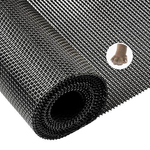 HOFUDON Katzensicheres Fliegengitter 120x250cm Verstärkt & Extra Dick aus Hochwertigem Fiberglas Kratzfestes Fenstergitter ohne Bohren UV-beständig & Stabil für Balkontür und Fenster - Schwarz