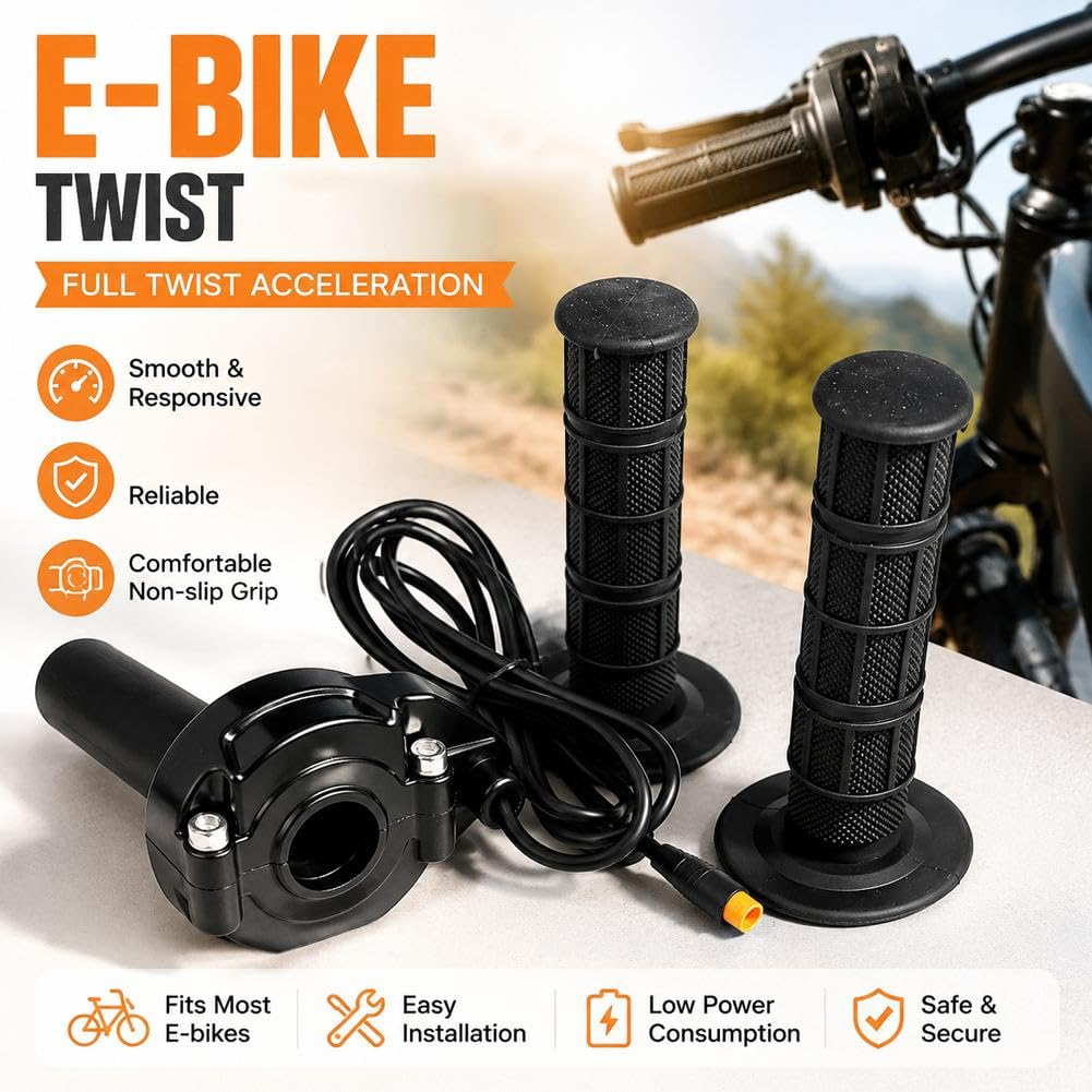 Ebike - Acelerador de giro completo para Lectric XP4 Macfox X1 HappyRun Freego, kit de agarre del acelerador estilo Surron de 3 pines, 12 V-72 V, compatible con HappyRun Freego Heybike Electric Dirt