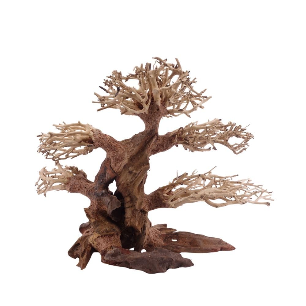 AquaOne Aquarium Classic Bonsai Baum L Bonsai Baum Wurzel Oriental Holz 30x13x23 cm I Aquascaping Dekoration I Natur Unikat Bonsaibaum I Landschaft Deko Unterwasserlandschaft