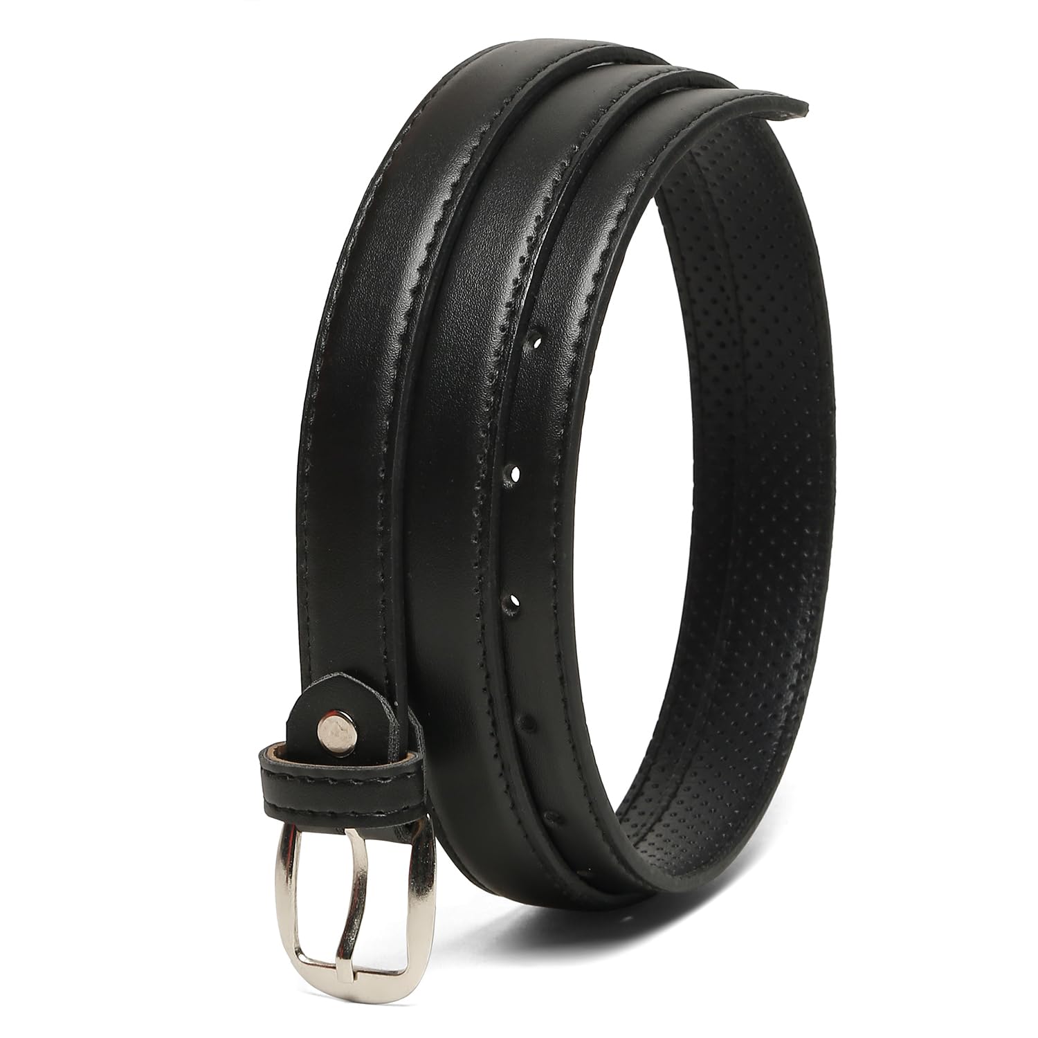 Womens Vegan Leather Belt (Black) | Belt for Jeans Party & Casual Wear| Ladies belt for women | Waist Belt for Women up to 38 Inches_167