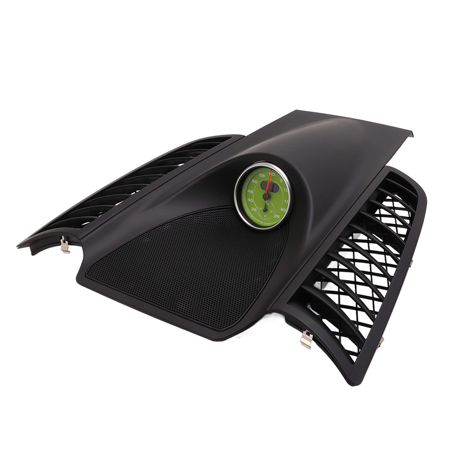 Dashboard Panel Trim Stopwatch Kit, Upper Center Dashboard Panel Trim with Green Stopwatch Replacement for 2011?2017 Console Parts (Black)