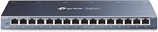 TP-Link 16 Port Gigabit Ethernet Network Switch, Desktop/ Wall-Mount, Fanless, Sturdy Metal w/ Shielded Ports, Traffic Optimization, Unmanaged (TL-SG116)