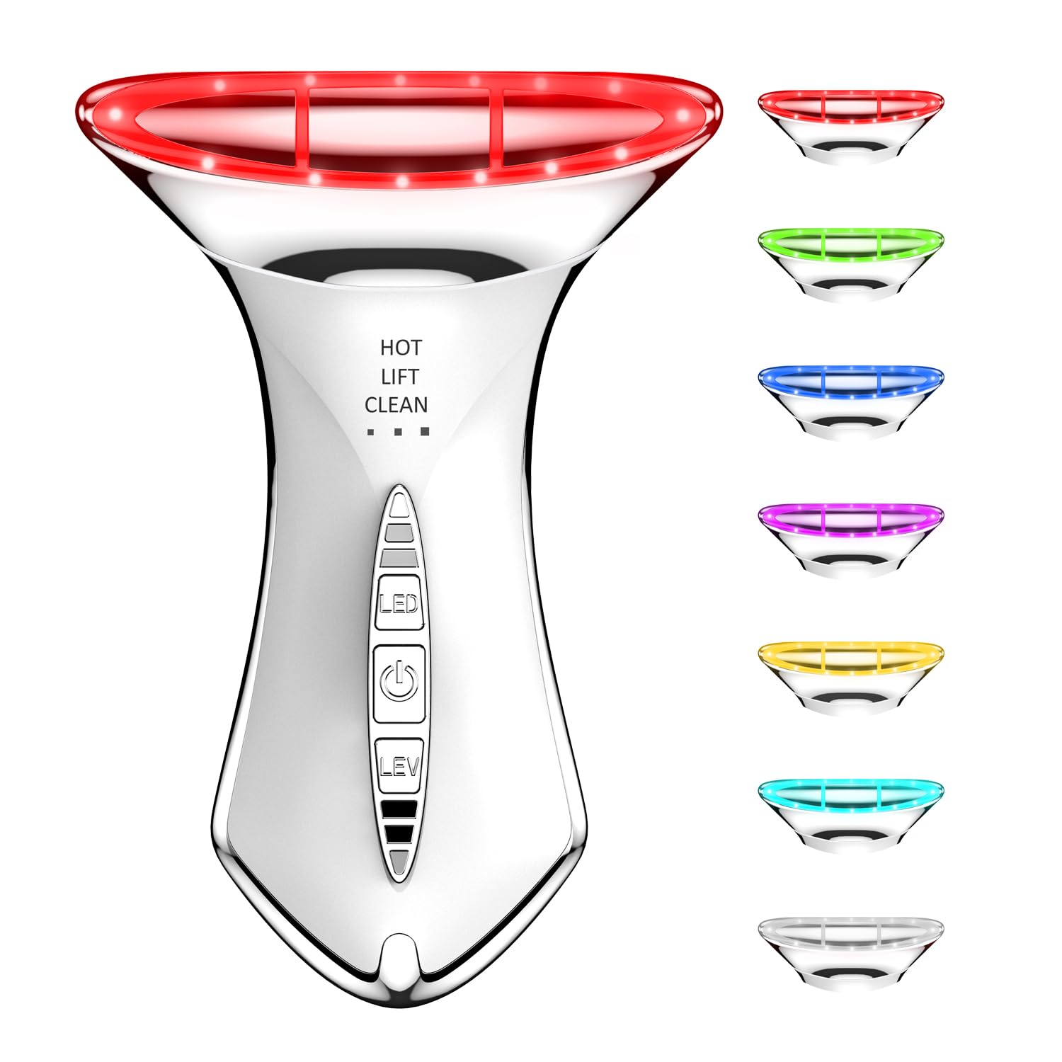 Neck and Face Sculptor with 7-in-1 Led for Skin Care,Water Resistant True Beauty Glow Facial Massager