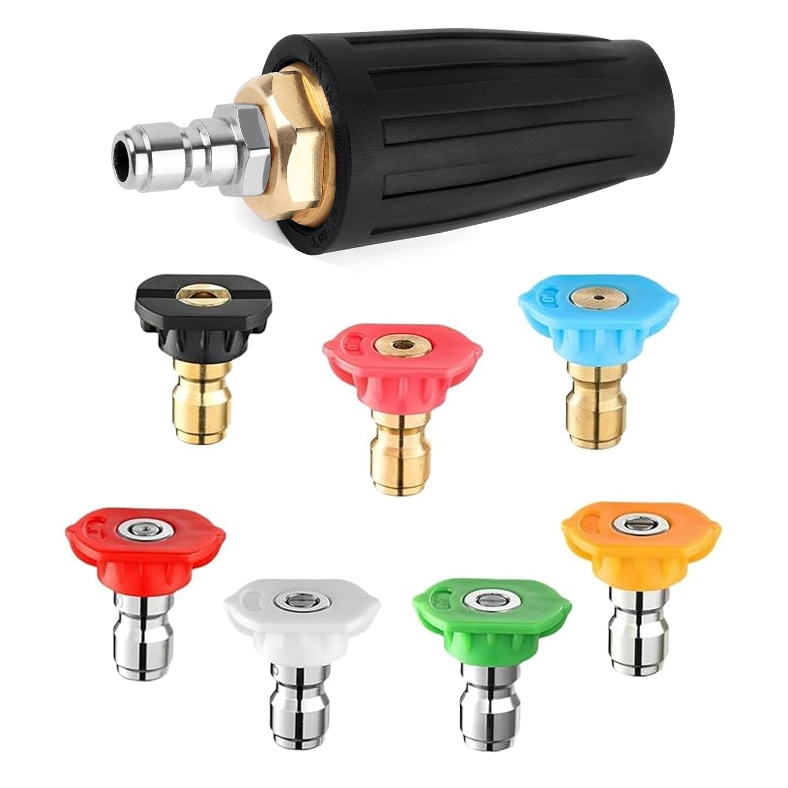 7 Pcs Pressure Washer Spray Nozzle, Jet wash attachments, for Pressure Washer, 1.2mm Orifice Pressure Washer Nozzles, Compatible with Pressure Washer Accessories