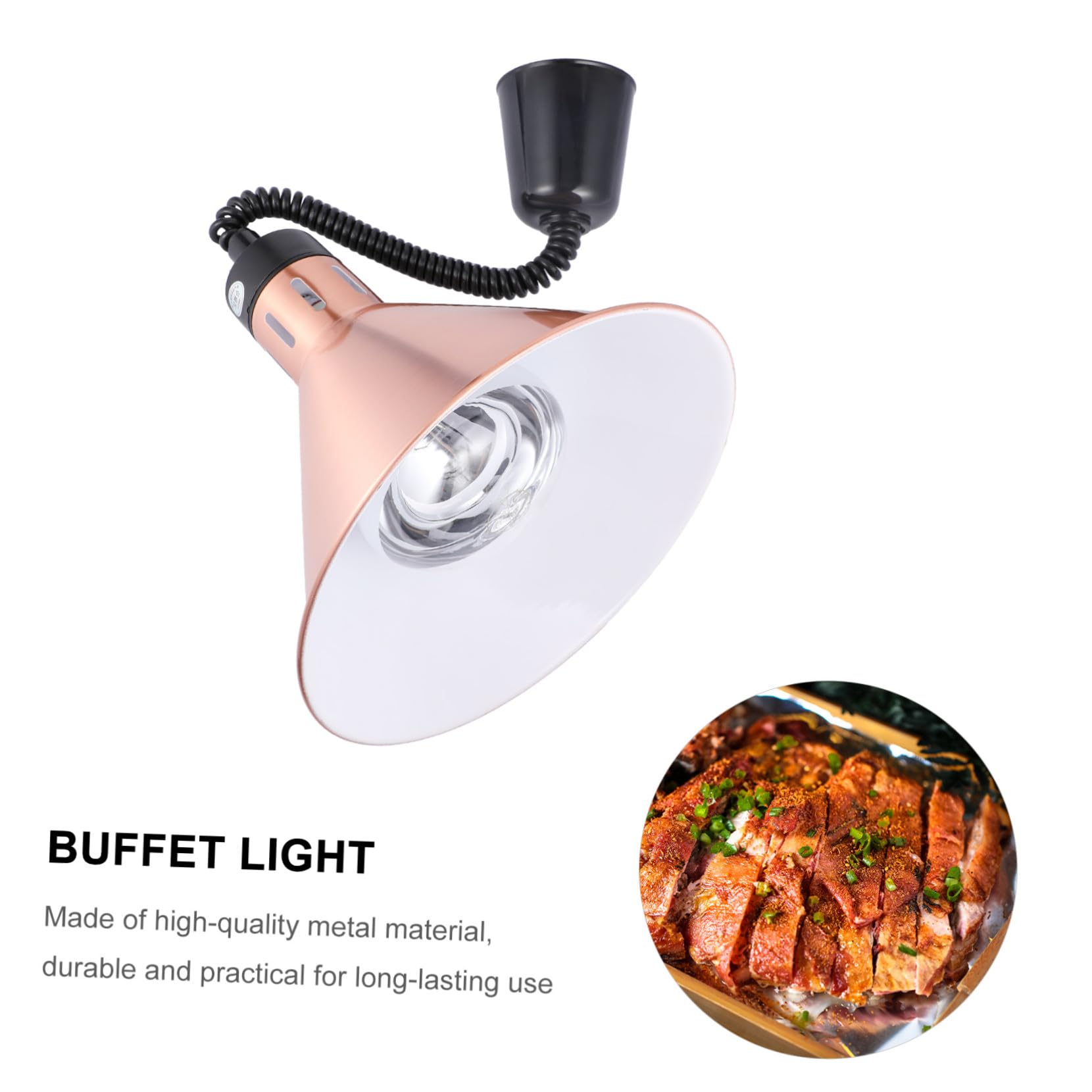 Lampada Riscaldante Telescopica per Cibo 250w Oro Metallo