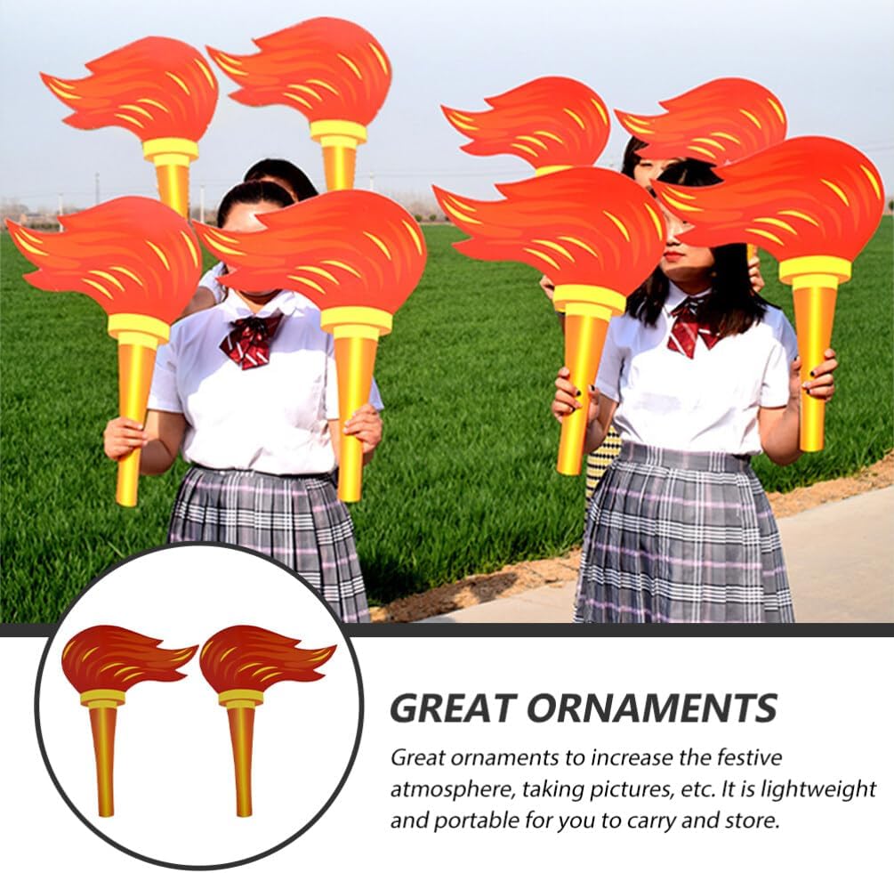 2Pcs Fake Fire Torches Handheld Cardboard Flame Props for Kids image 5