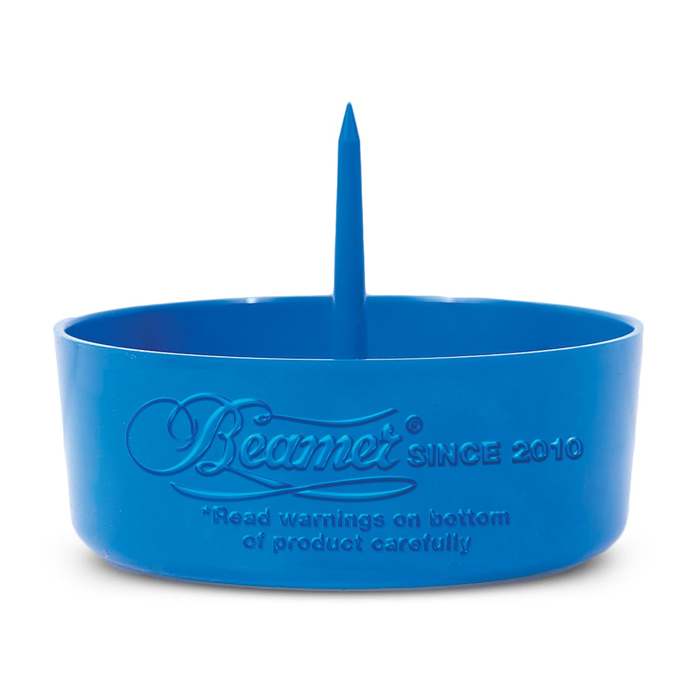 Beamer DePiper Transparent Blue Ashtray with Built in Cleaning Poker Spike Tool to Clean out Pipes and Bowls Quickly and Mess Free and Beamer Smoke Sticker