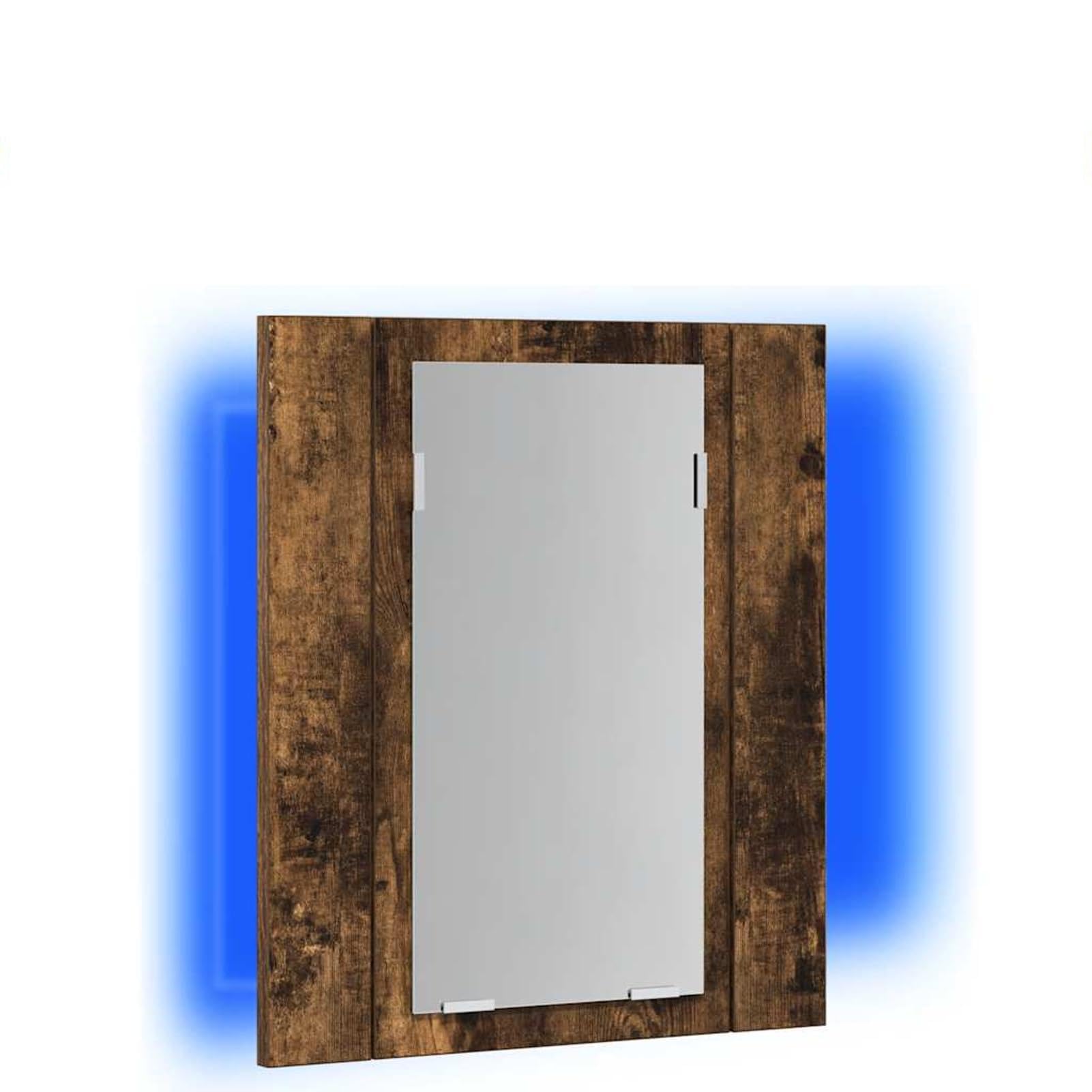 Gecheer Specchio contenitore bagno, mobile con LED, legno multistrato, 40x12x45 cm, montaggio a parete, ampio spazio portaoggetti, per bagno moderno