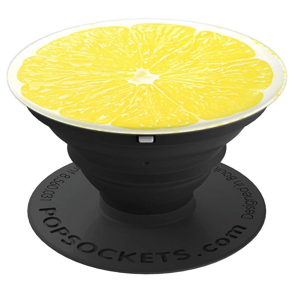 Lemon Slice Pucker Up Yellow And White Design Popsockets Popgrip