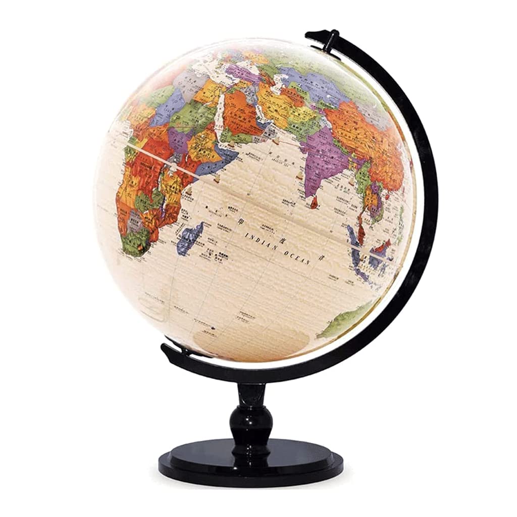 Gpdnbieu A 12.5 Inch Creative With Black Stand Desktop Political Globe Dult Nd Kids Clear Text Marking