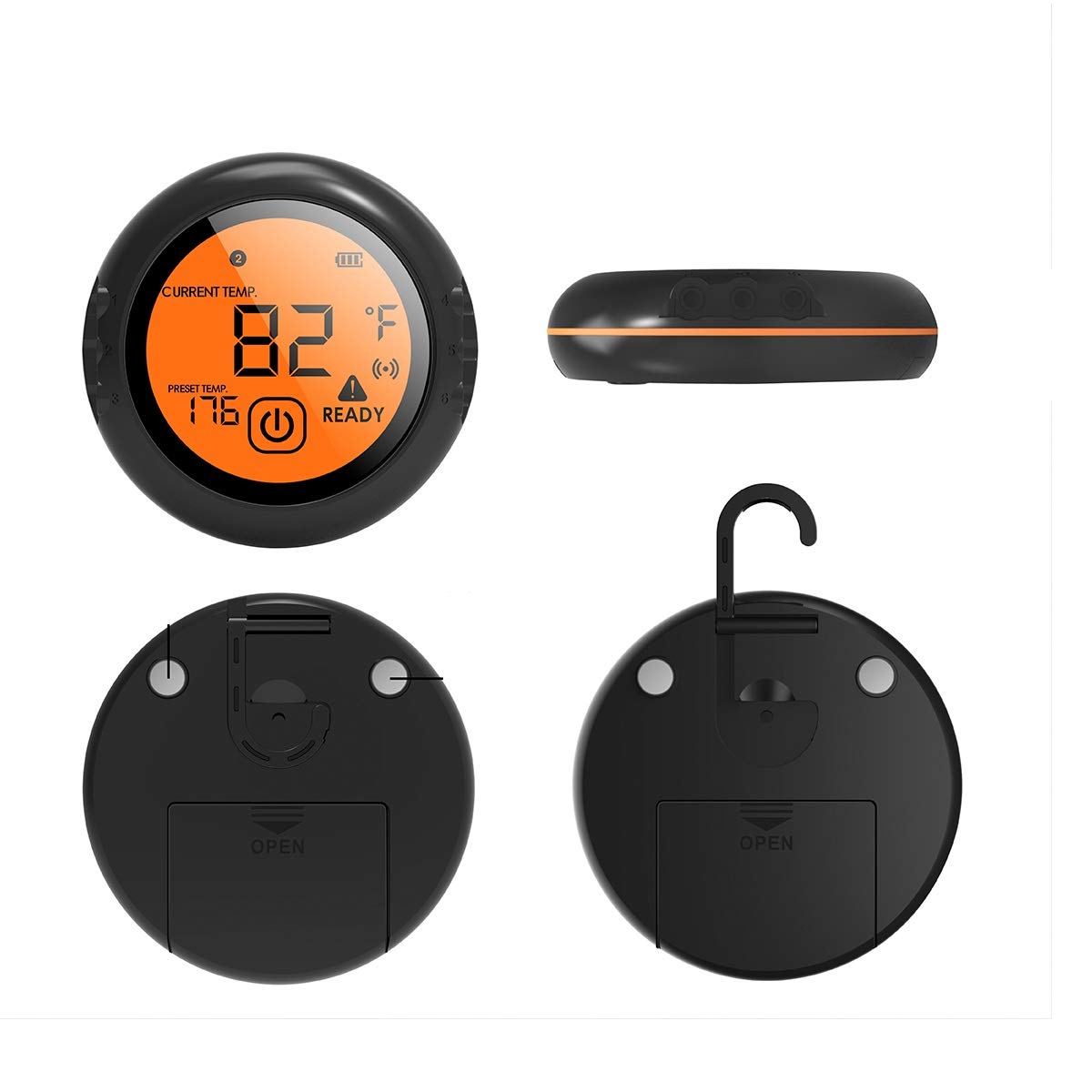 VIDOO Drahtloses Smartphone Bluetooth BBQ Fleischthermometer Digitalthermometer Mit 6 Temperatursonden