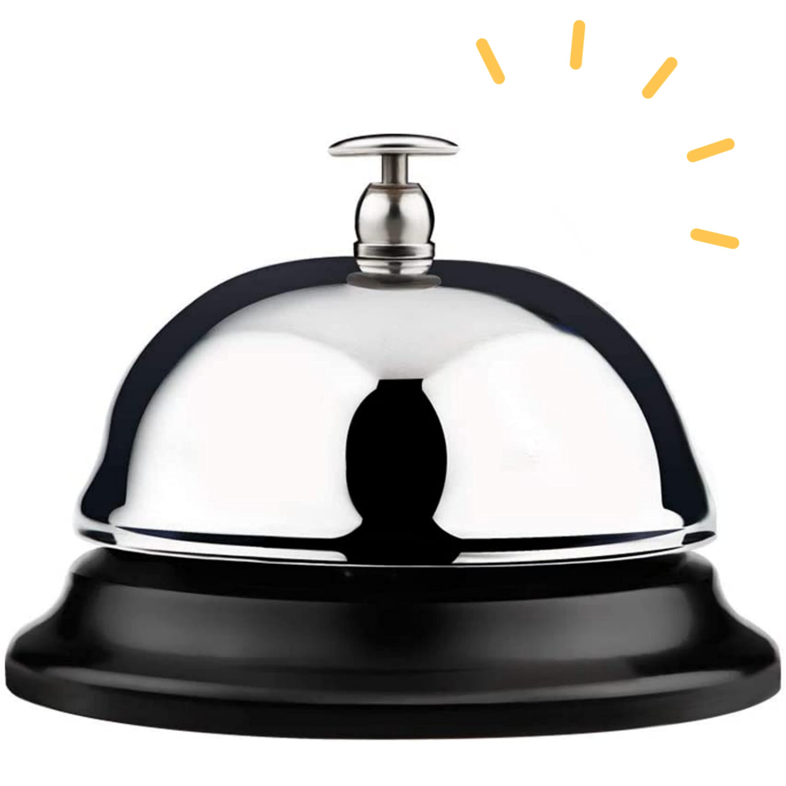 Service Bell Stainless Steel Call Service Bell Hand Held Desk Bell Reception Call Bell Small Bell Attention Call Ringer Counter Bell Ideal for Restaurants, Schools, Reception Areas - Pack of 1