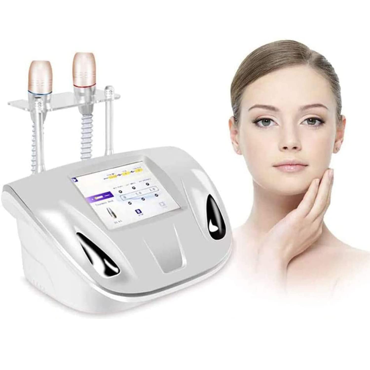 Face Lifting Anti-Wrinkle Machine, HIFU+RF Line Carving Face Shape Device Skin Rejuvenation Firming Skin with Double Probea 3.0MM/4.5MM for Anti-Aging