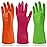 Cleanbear Cleaning Gloves Large, Reusable Nitrile Glove set of 3 Pairs, Latex Free Rubber Gloves for Washing Dishes, Household Cleaning, Bathroom or Gift Use, 12 Inches (Red, Green and Orange)
