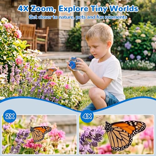 Image of PROGRACE Pool Toy & Kids Underwater Camera - IP68 Waterproof Action Camera for Boys Ages 3-12, 1080P Video, 32GB Card, Mount for Bike & More, Birthday Gift for Diving, Swimming, Riding, Snorkeling