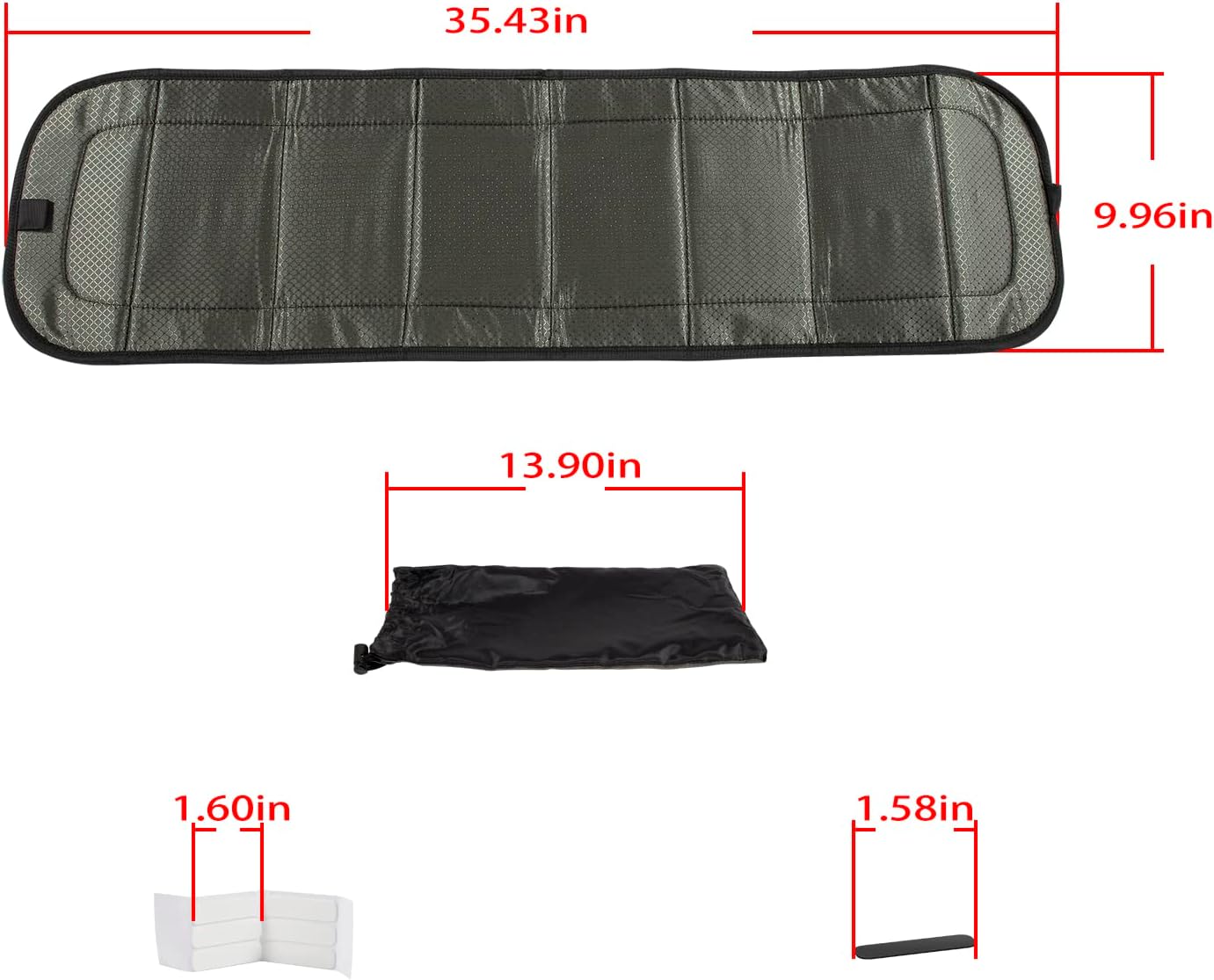 Bunk Window Covers (36" x10" RB Components, Charcoal Gray)