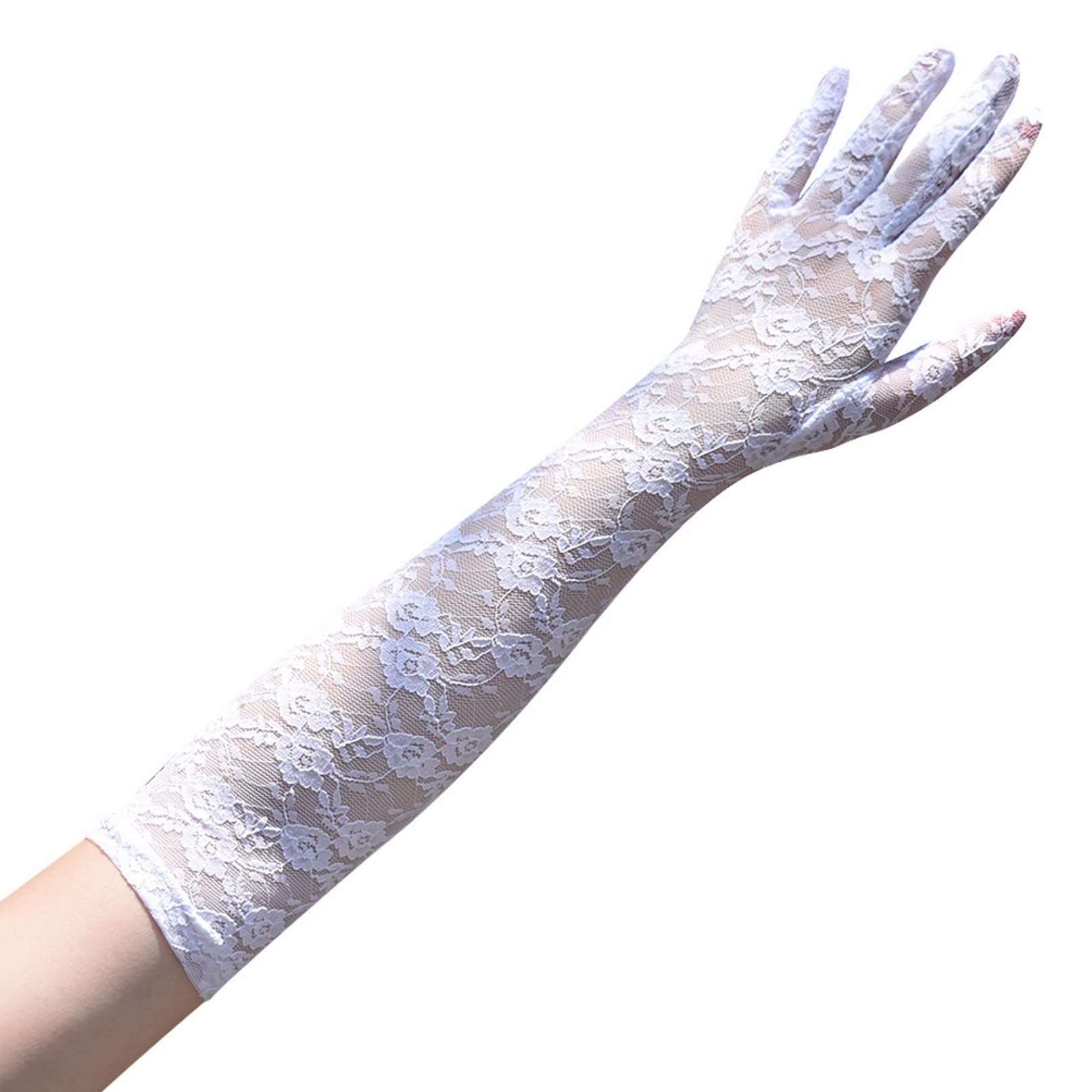 ArtiDeco Gants De Mariée En Dentelle - Courts, Opéra Pour Femme - Soirée, Mariage, Fiançaille - Taille Unique (Beige