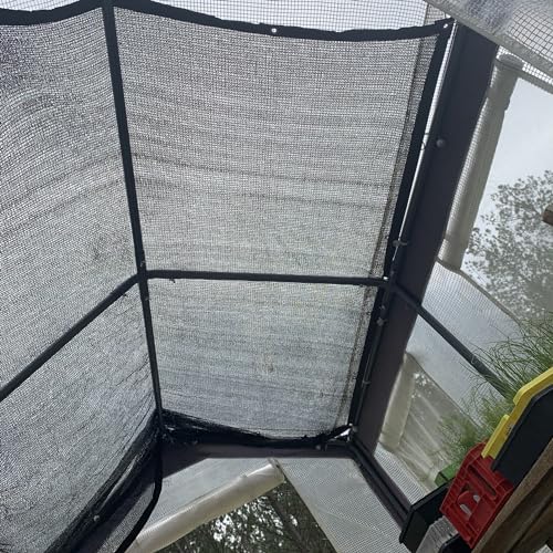 Malla de sombra negra para pérgola y patio textil transpirable de 10x12 m con ojales 8