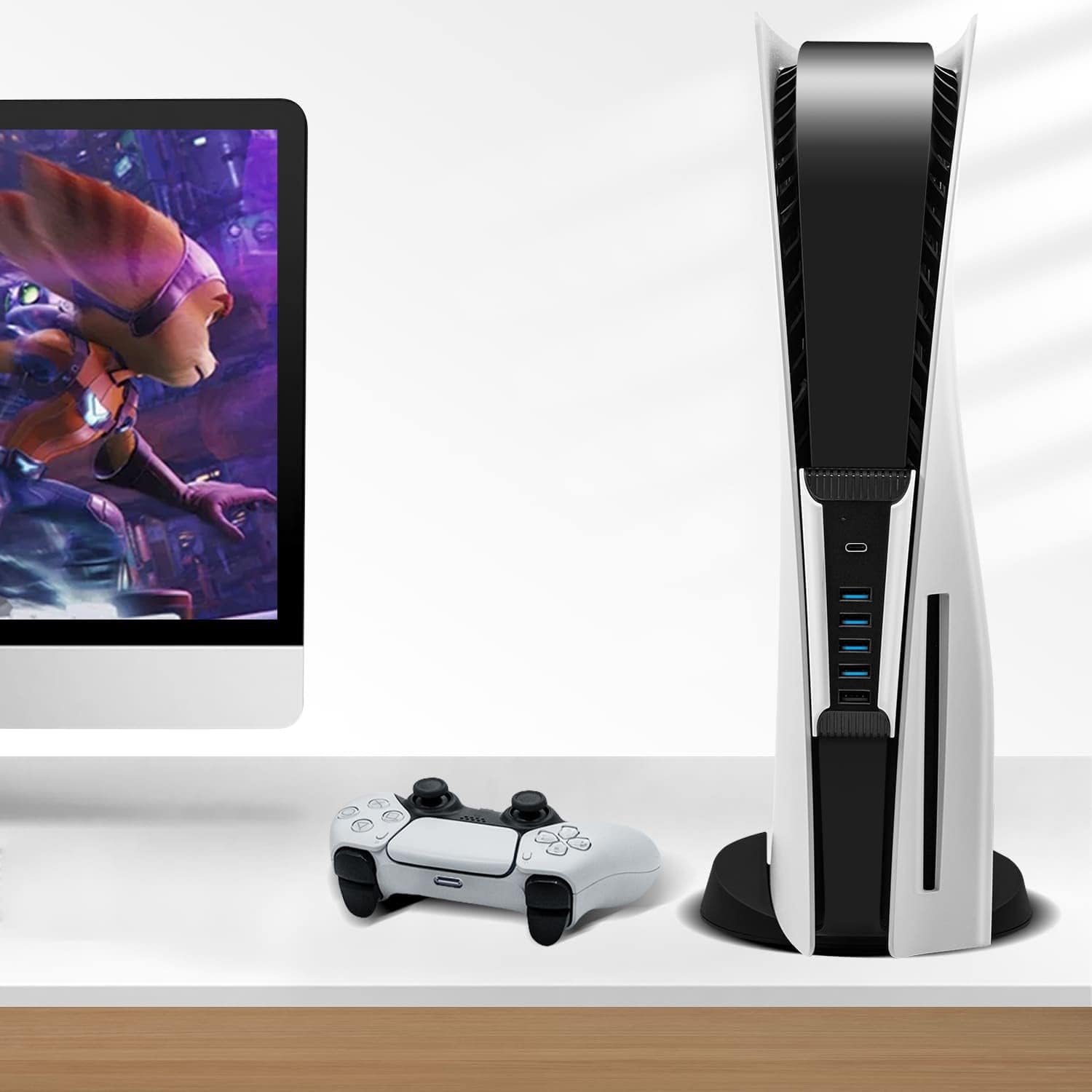 موزع USB لجهاز PS5 بـ 5 منافذ USB 2.0 مع شحن سريع...