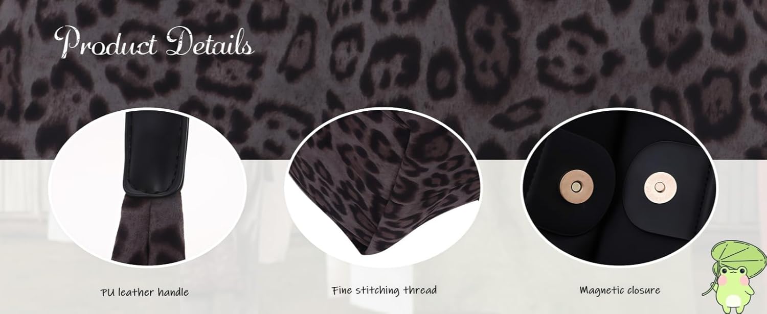 Leopard Tote Bag for Women with Matching Pouch, Shoulder Bag for Women, Suede Hobo Handbag, Large Capacity - Image 4