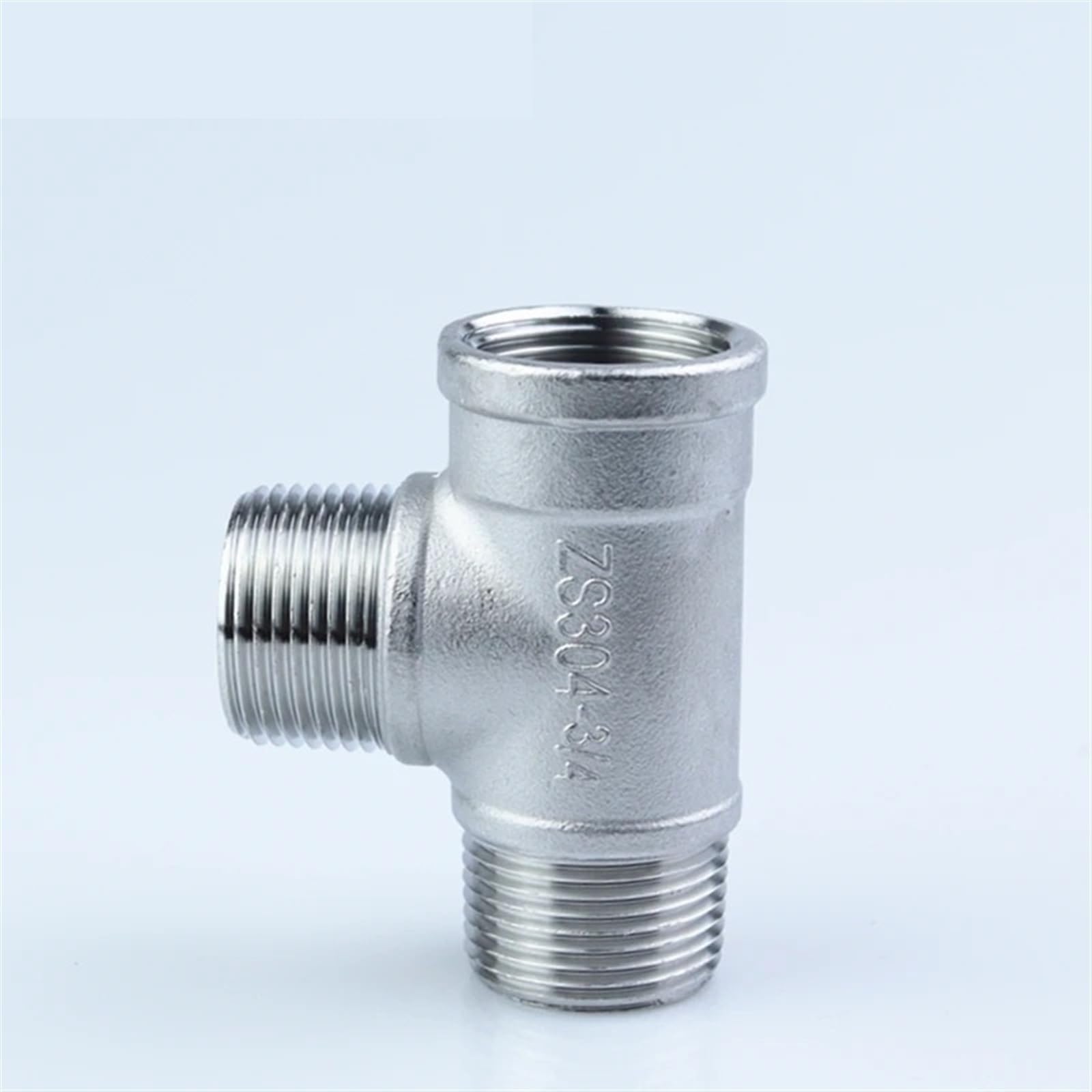Conector en T de 3 vías Accesorio de tubería en T 3 vías con Rosca Macho + + Hembra 1/4", 3/8", 1/2", 3/4", 1", 1-1/4", 1-1/2" BSP Acero Inoxidable(1-1/4")