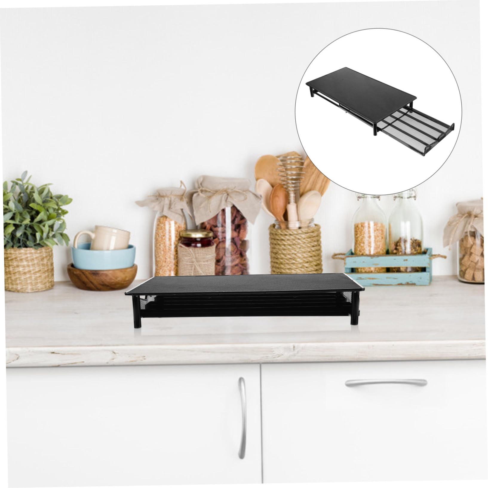 BETOOKY Caja de Metal Cajón Extraíble, Capacidad para 40 Cápsulas, Diseño Portátil Anti Óxido para Cápsulas de Café Adecuado para Cocina y Escritorio