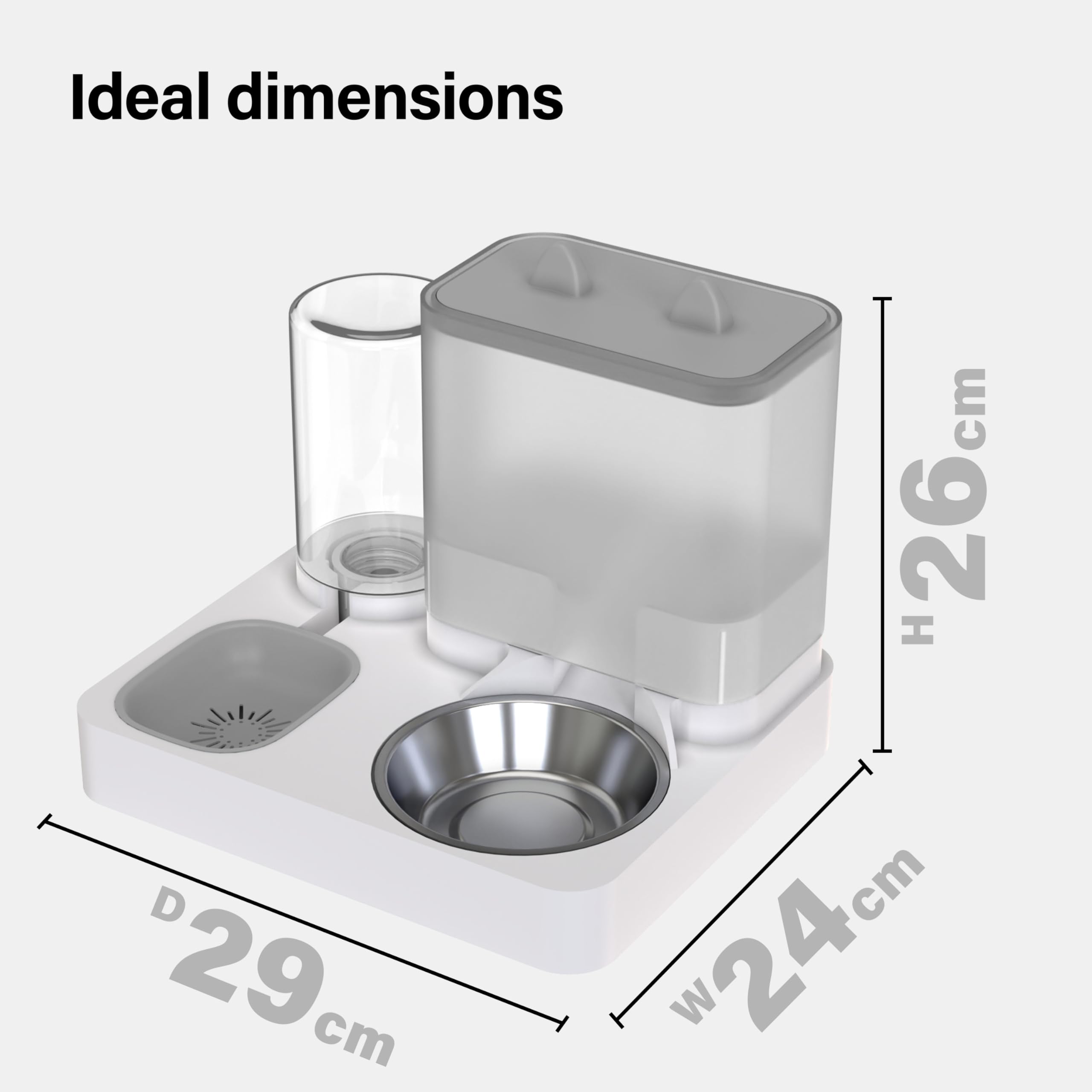 Distributeur Automatique 2 en 1 pour Animaux de Compagnie, Distributeur de Nourriture et d'eau, pour Petits Chats et Chiens, Distributeur d'eau de 2,2 L, Distributeur d'eau de 1 L, Station de