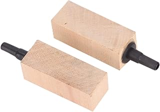 TOPINCN Wooden Air Bubble Stone Diffuser, 2Pcs, Fine Bubbles for Aquarium, Pond, Hydroponic & Circulation System