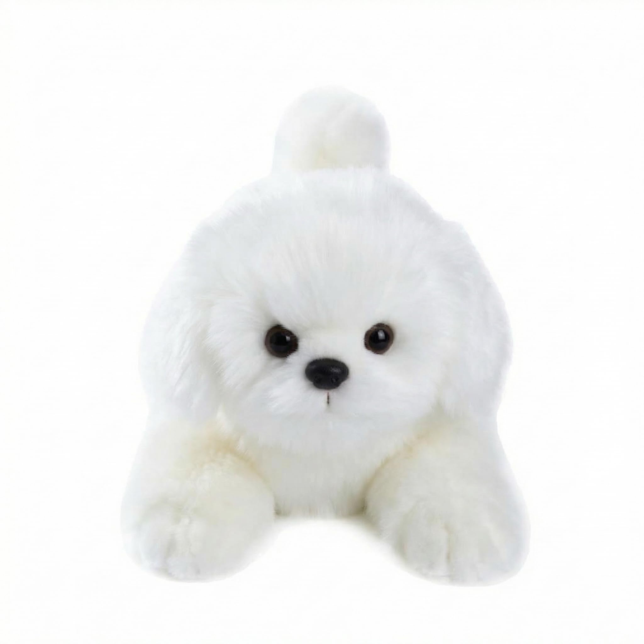 – Maltese Stuffed Animal Simulation Dog -Realistic & Lifelike Soft Handmade Lying Dog Plush Toy Puppy -Present Gift for Boys and Girls (CU-MATE1)