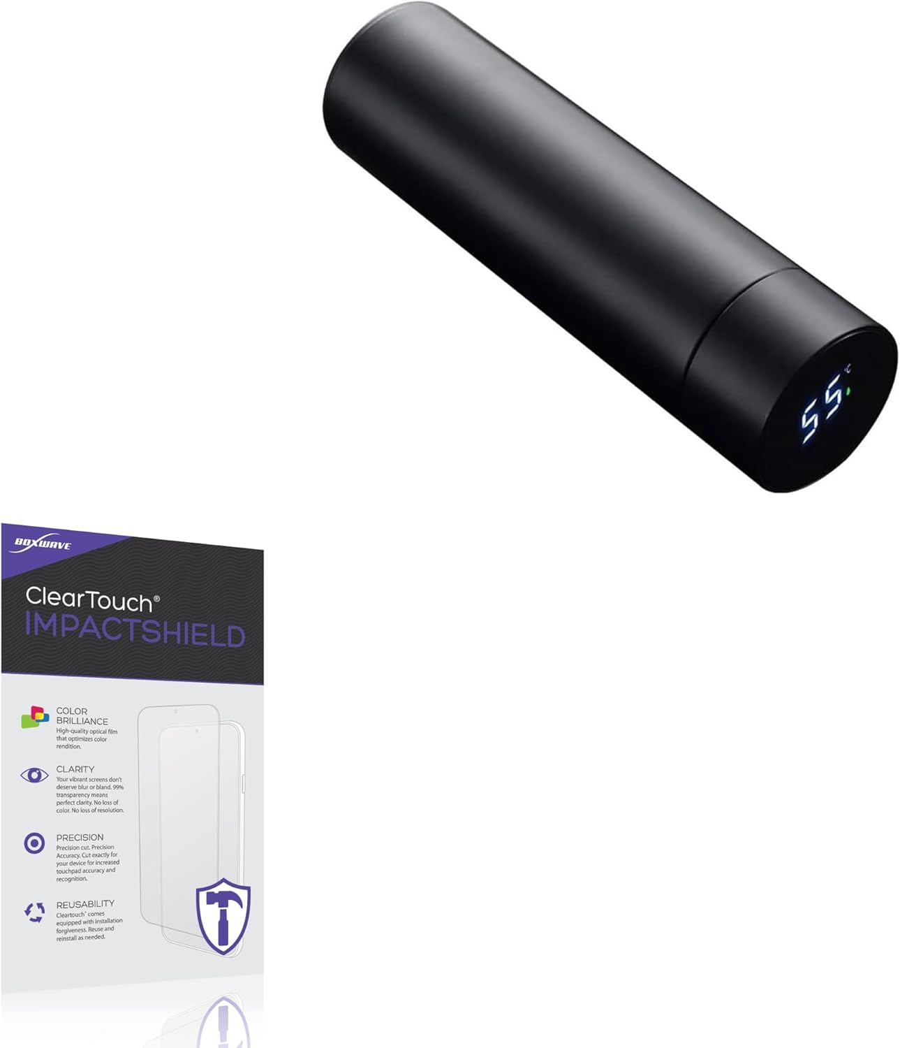 BoxWave Screen Protector Compatible with ZMHQLPDZ Smart Water Bottle (Insulated Bottles) – ClearTouch ImpactShield (2-Pack), Impenetrable Screen Protector Flexible Film